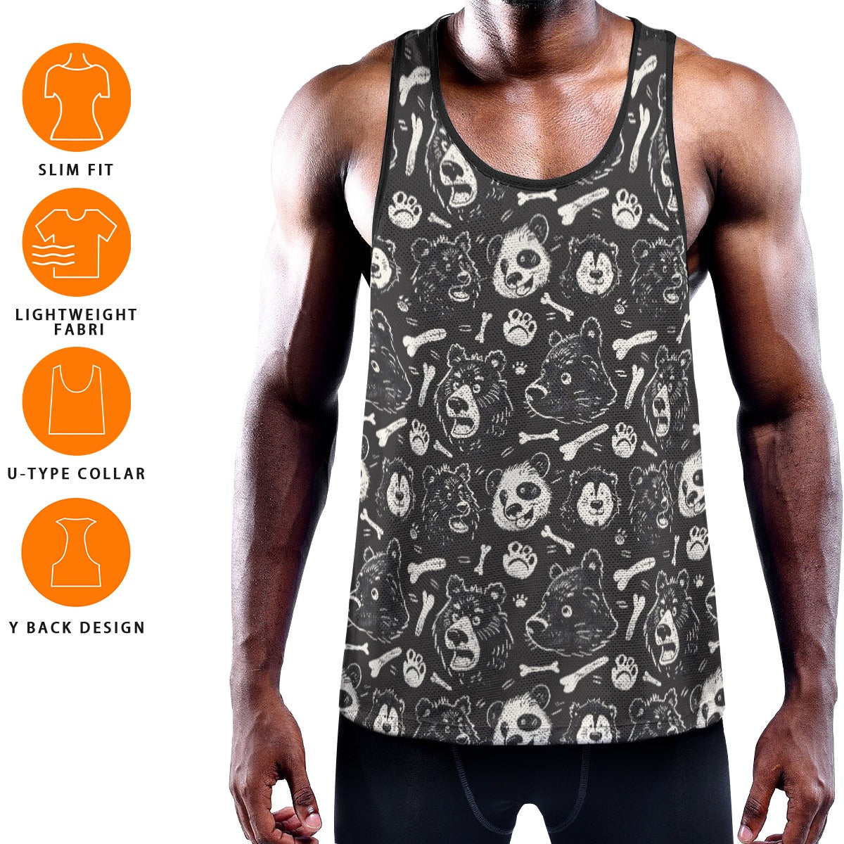 BEAR BONES Men's Muscle Tank - Onyx