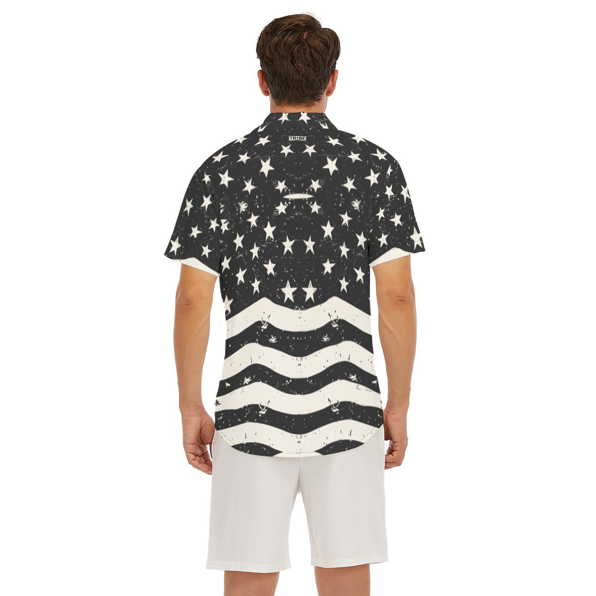 BARS-N-STARS Men’s V-Neck Button-Up - Onyx & Bone