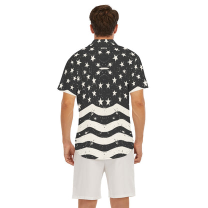 BARS-N-STARS Men’s V-Neck Button-Up - Onyx & Bone
