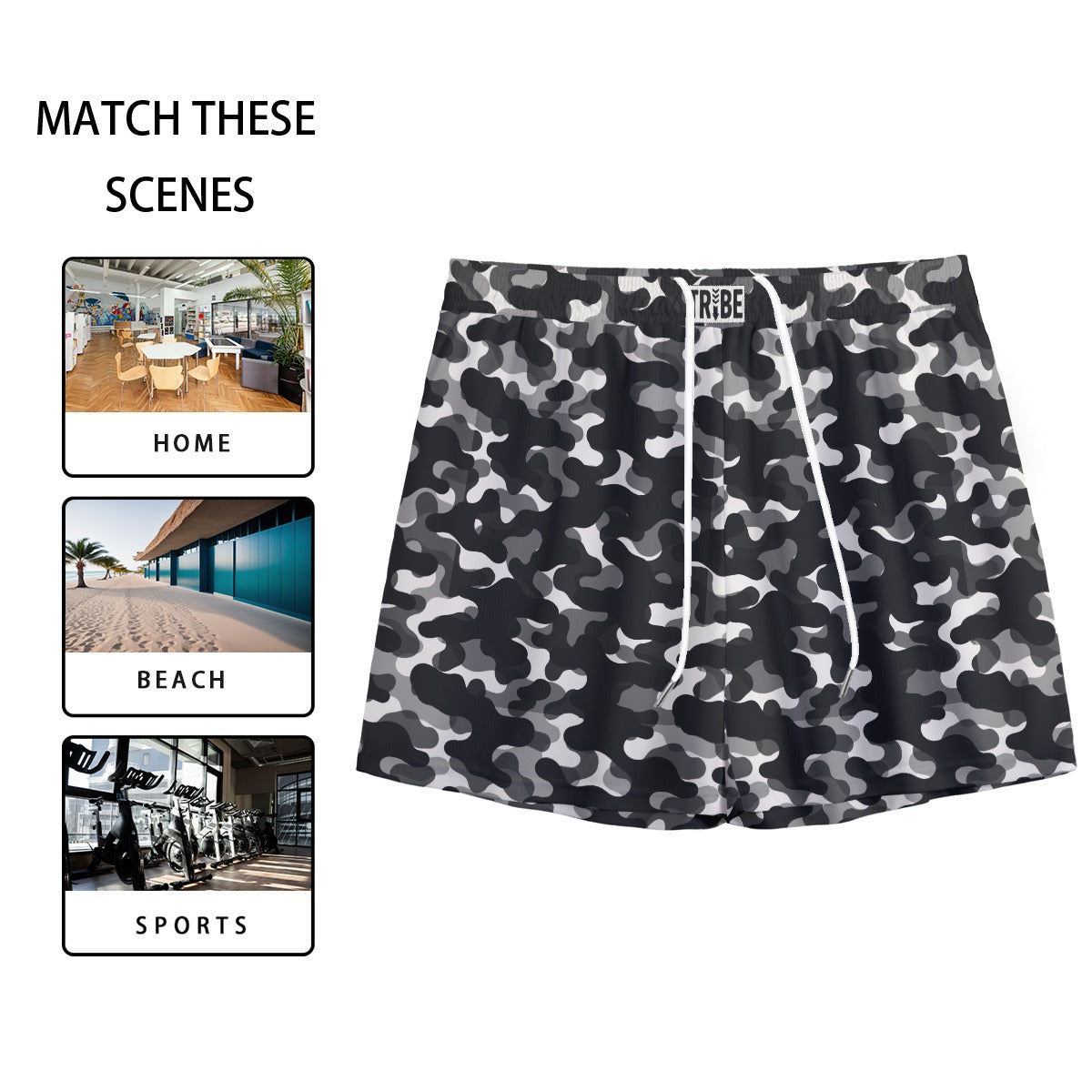 CAMO Men's Mesh Shorts - Onyx