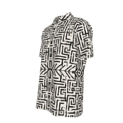 LABYRINTH Men's Button-Up Short Sleeve Shirt - Bone