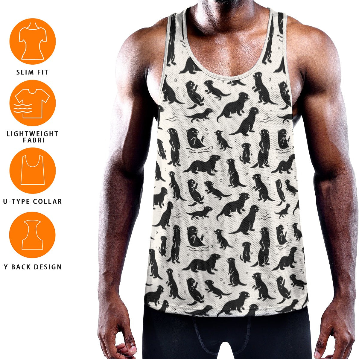 OTTERLY ADORABLE Men's Slim Muscle Tank - Bone
