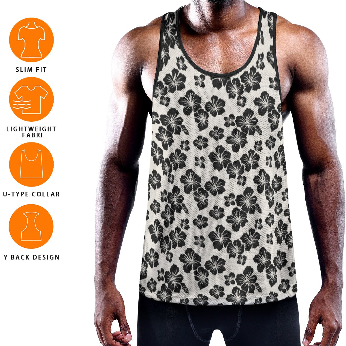 HIBISCUS Men's Muscle Tank - Bone