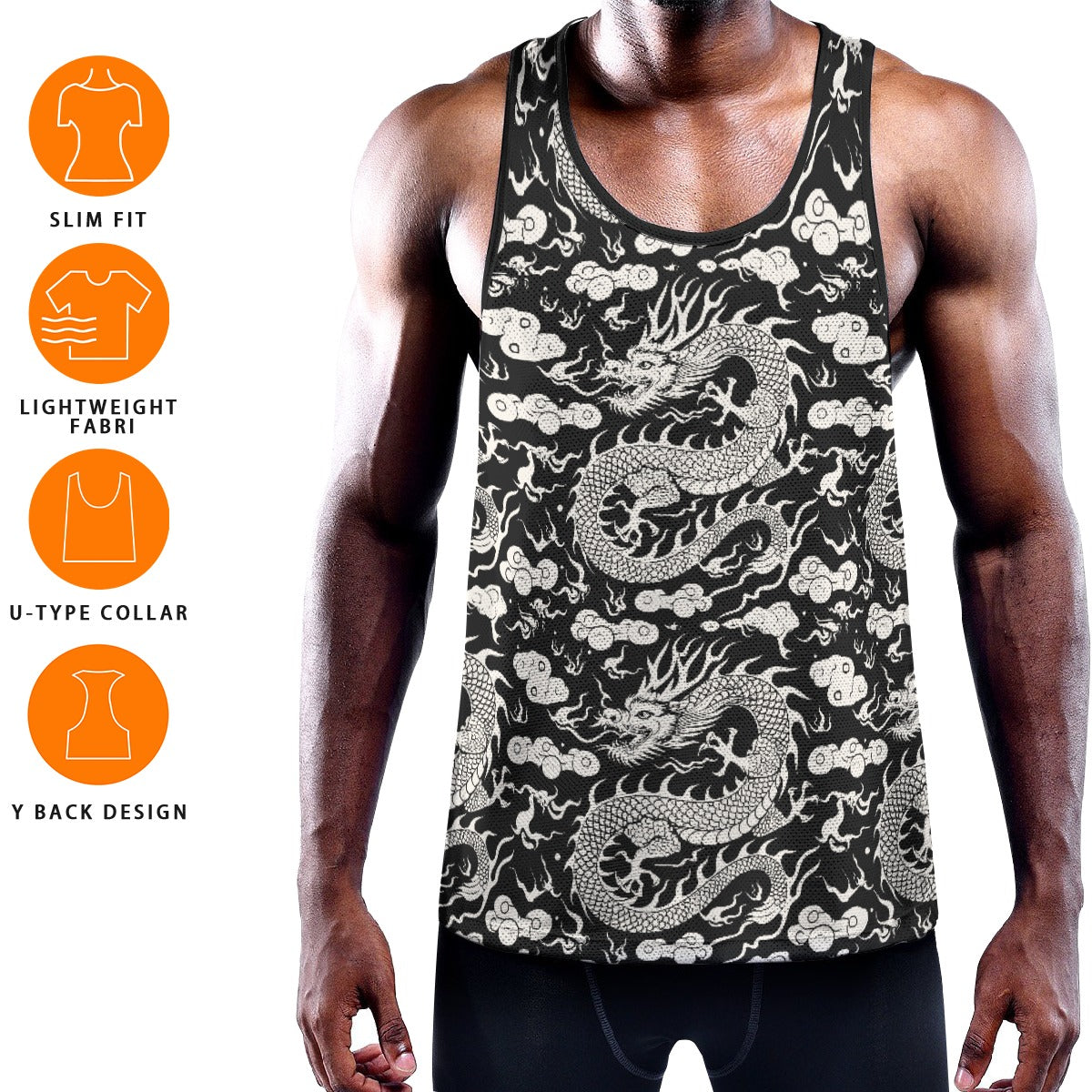 QIULONG Men's Muscle Tank - Onyx