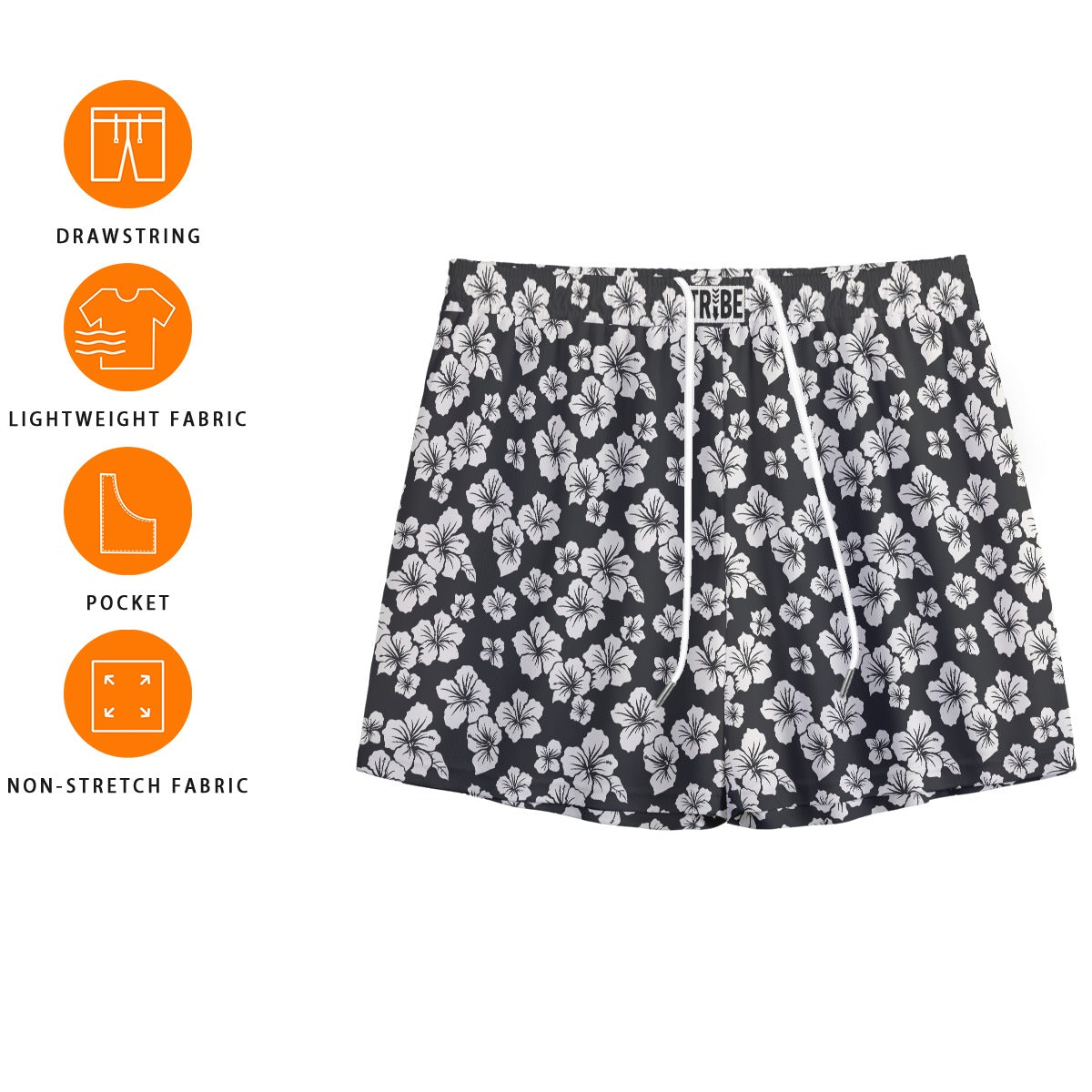HIBISCUS Men's Mesh Shorts - Onyx
