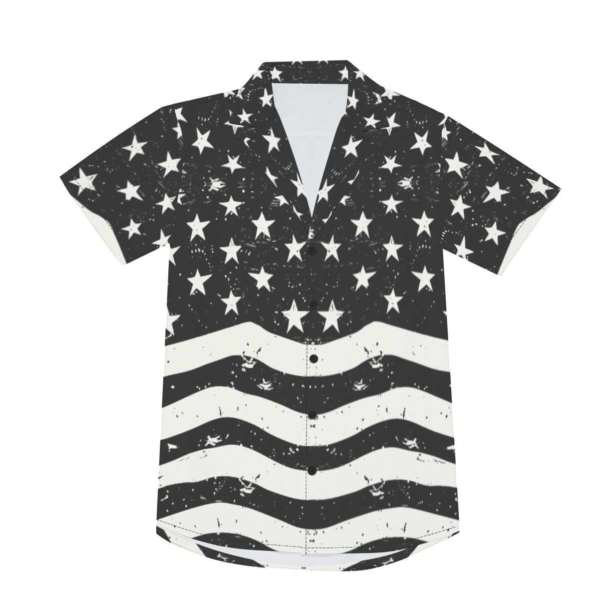 BARS-N-STARS Men’s V-Neck Button-Up - Onyx & Bone