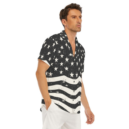BARS-N-STARS Men’s V-Neck Button-Up - Onyx & Bone
