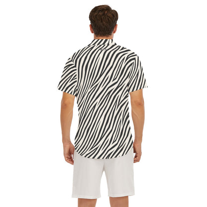 ZEBRA Men's V-Neck Button Up - Bone