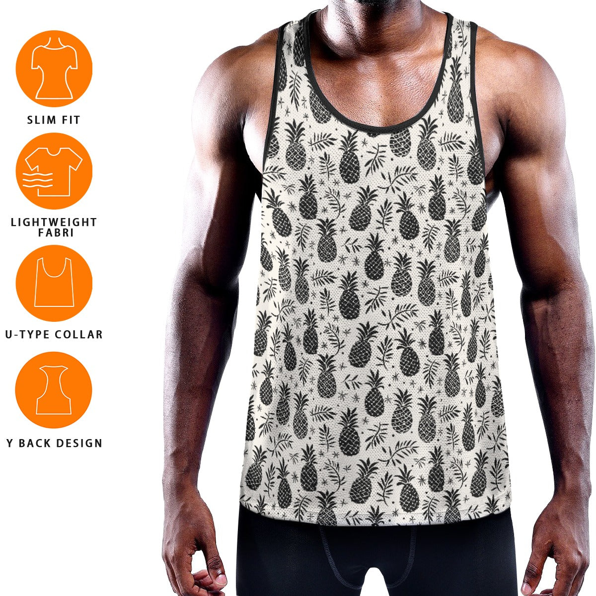 PINEAPPLE SPLASH Men's Muscle Tank - Bone