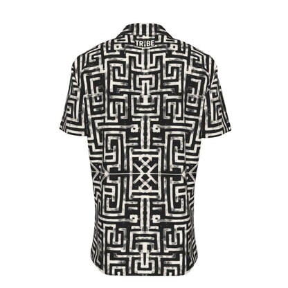 LABYRINTH Men's Button-Up Short Sleeve Shirt - Onyx