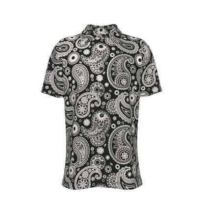 FLAGGING Men's Button-Up Short-Sleeve Shirt - Onyx