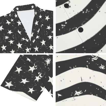 BARS-N-STARS Men’s V-Neck Button-Up - Onyx & Bone