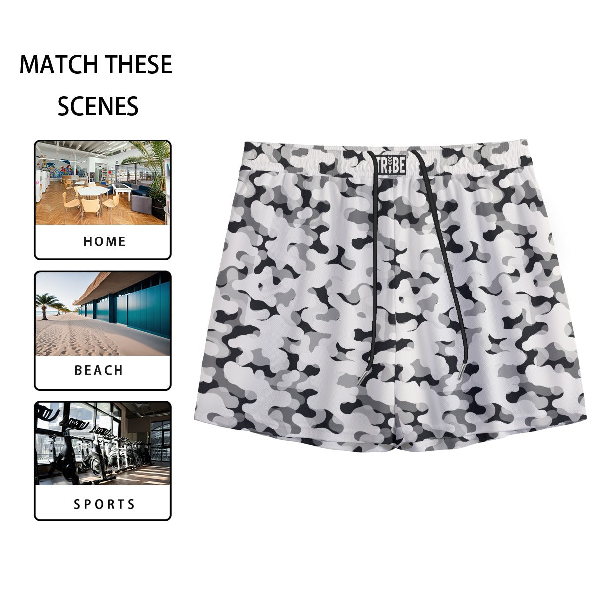 CAMO Men's Mesh Shorts - Bone