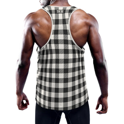 PLAID Men's Muscle Tank - Bone