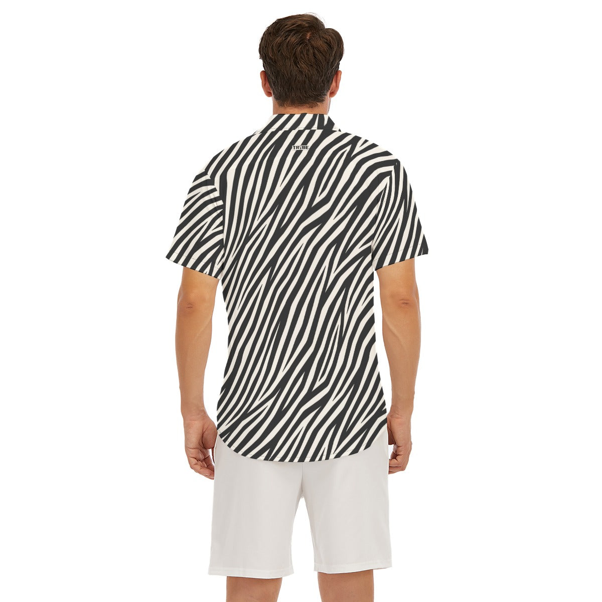 ZEBRA Men’s V-Neck Button-Up - Onyx