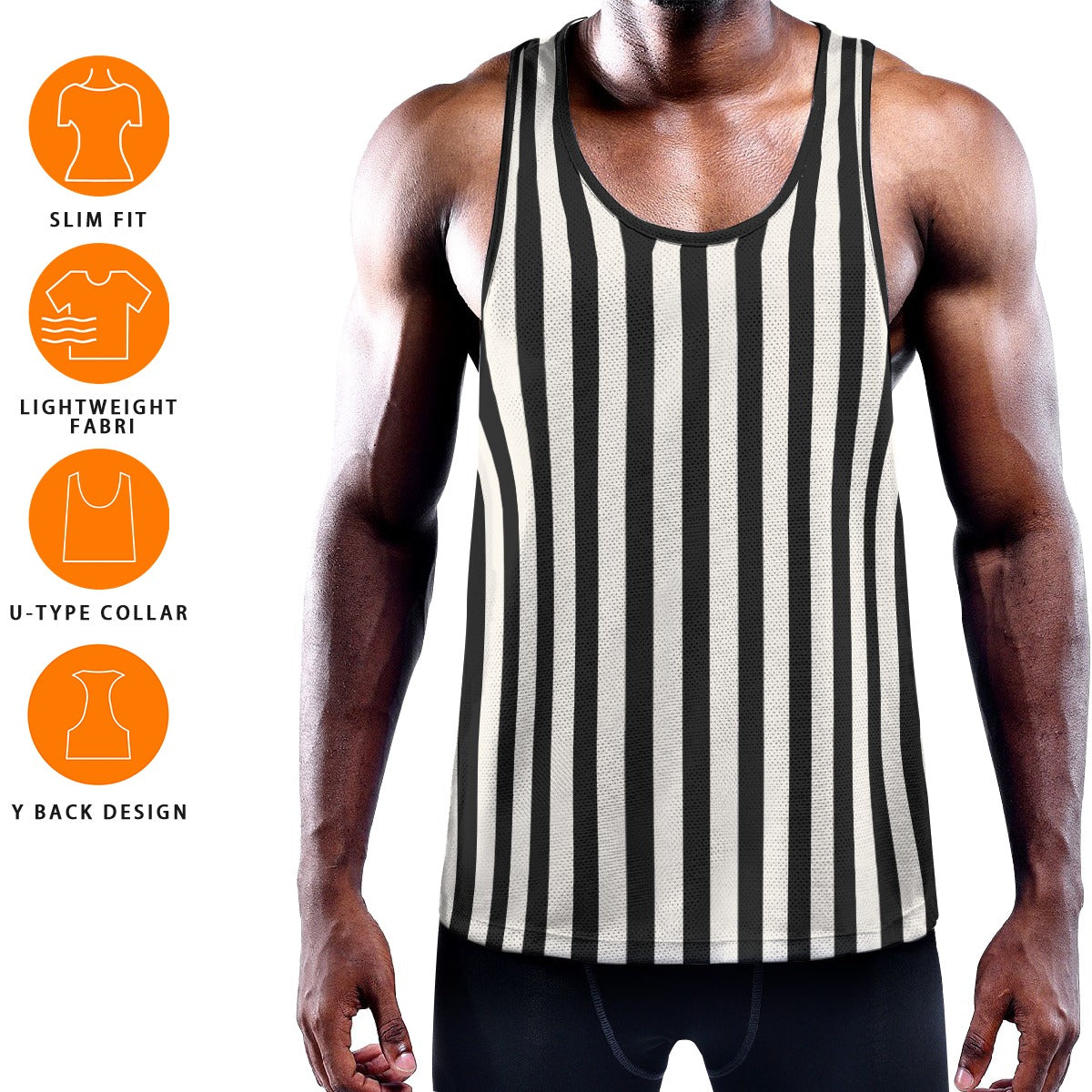 STRIPED Men's Muscle Tank - Onyx