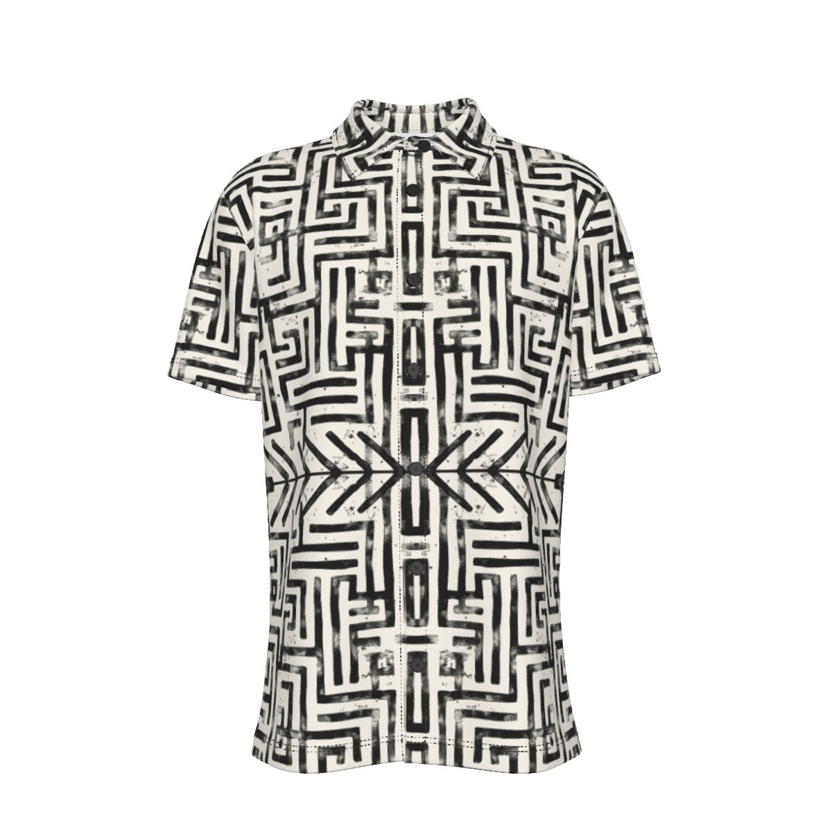 LABYRINTH Men's Button-Up Short Sleeve Shirt - Bone