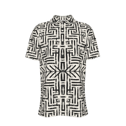 LABYRINTH Men's Button-Up Short Sleeve Shirt - Bone