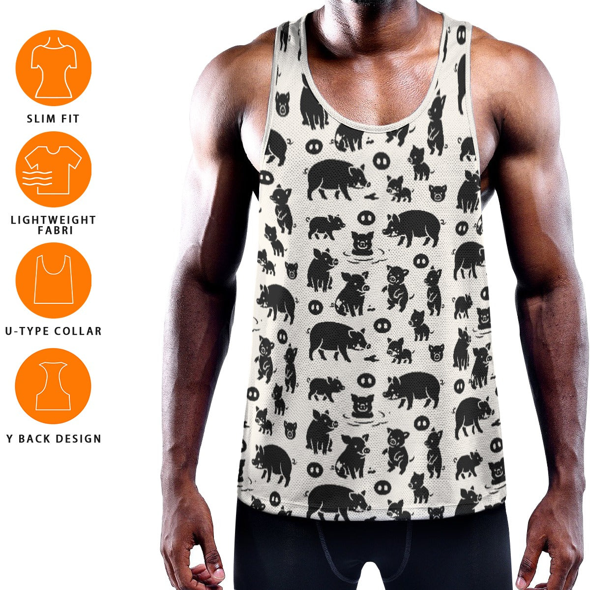 LITTLE PIGGY Men's Muscle Tank - Bone