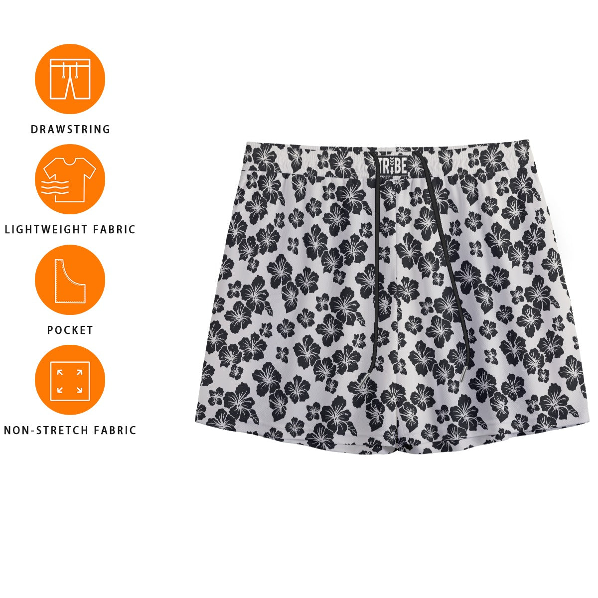 HIBISCUS Men's Mesh Shorts - Bone