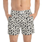 AUBERGINE Imprinted 5-6" Inseam Swim Trunks - Bone