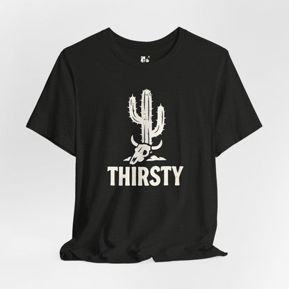 THIRSTY Jersey Tee - Bone Silhouette Design
