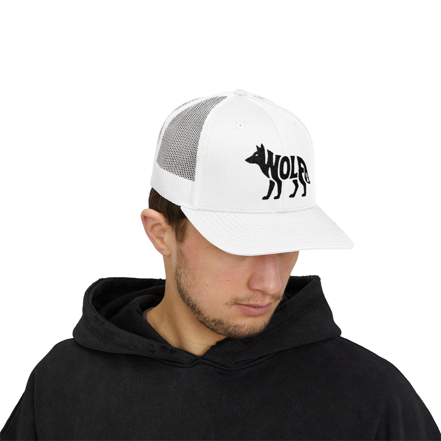 WOLF Snapback Trucker Cap - Onyx Silhouette Design