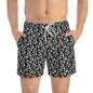 LEOPARD Imprinted 5-6" Inseam Swim Trunks - Onyx