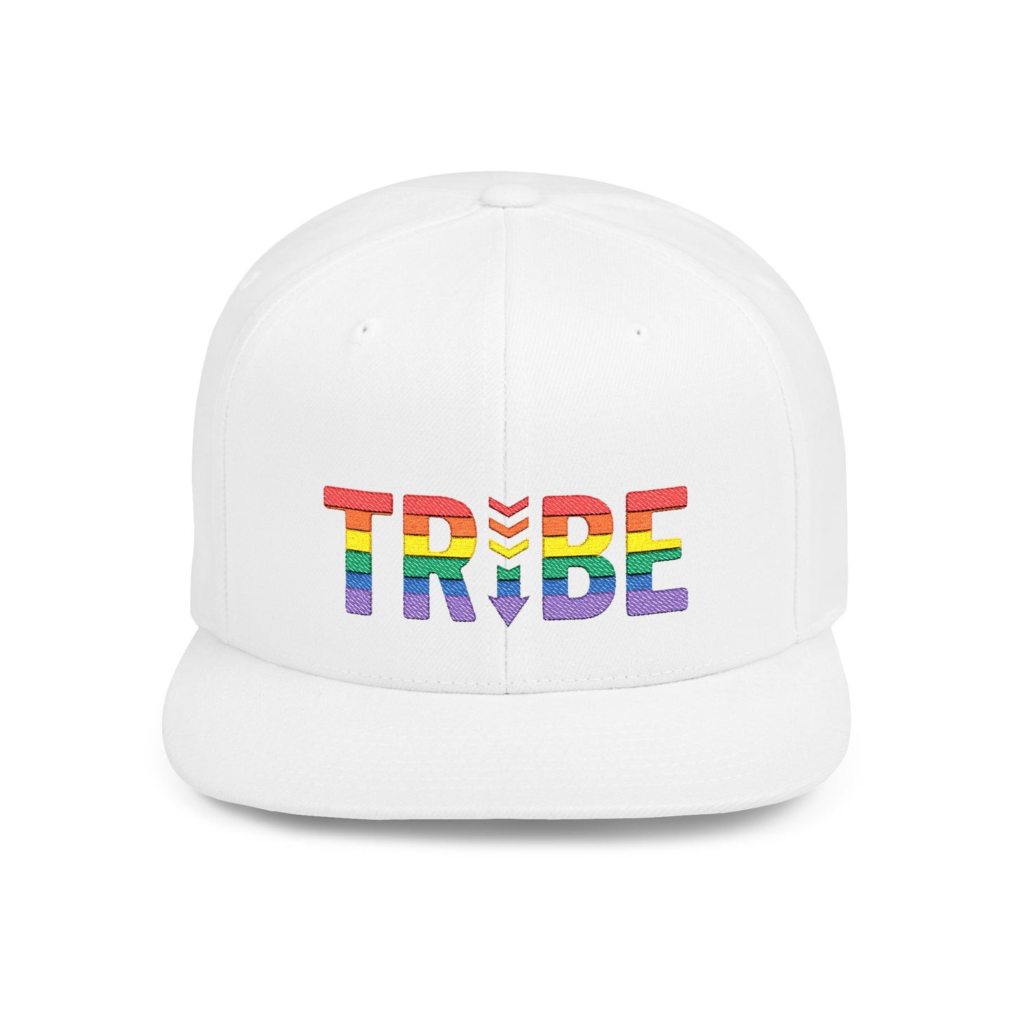 TRIBE Logo Flat Bill Snapback — 1979 Baker Rainbow Design