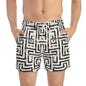 LABYRINTH Imprinted 5-6" Inseam Swim Trunks - Bone