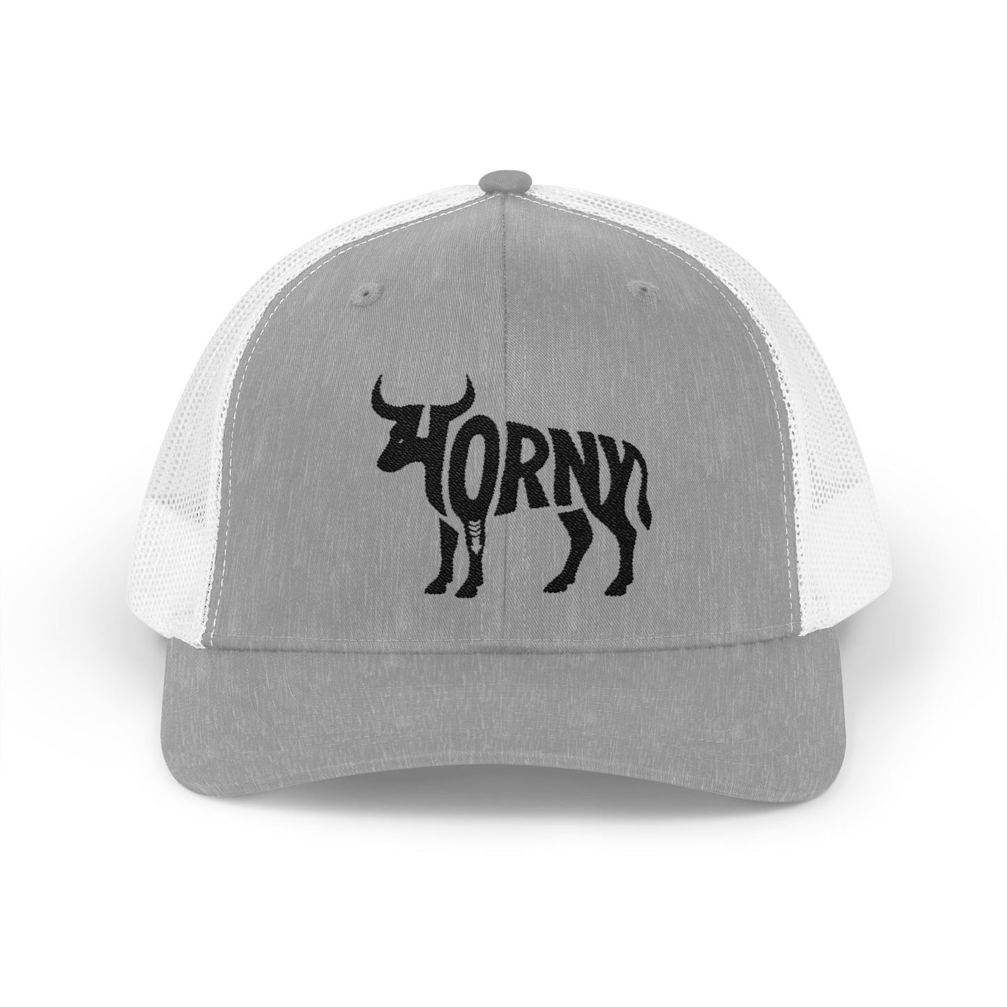 HORNY BULL Snapback Trucker Cap - Onyx Silhouette Design