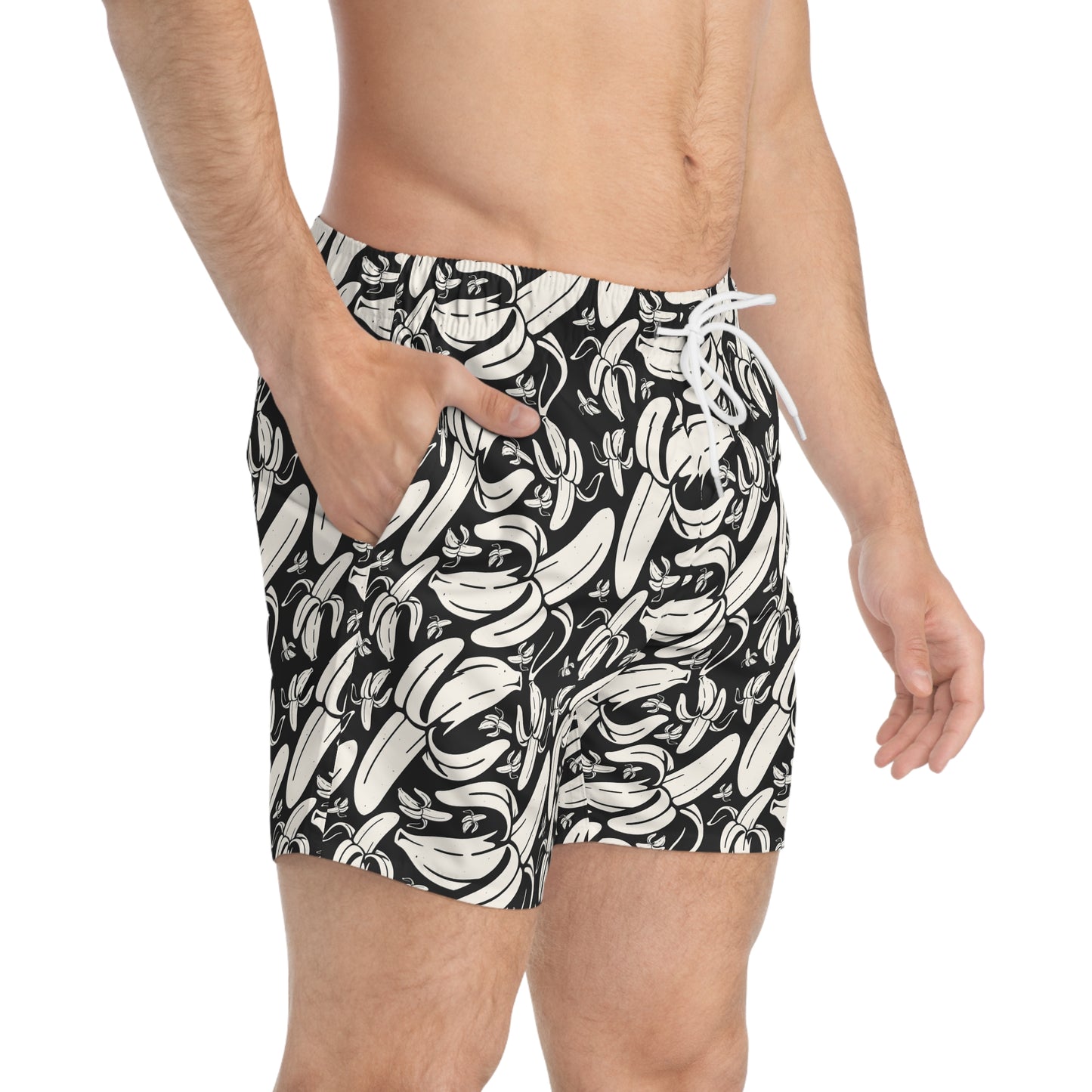 SHIT IS BANANAS Imprinted 5-6" Inseam Swim Trunks - Onyx