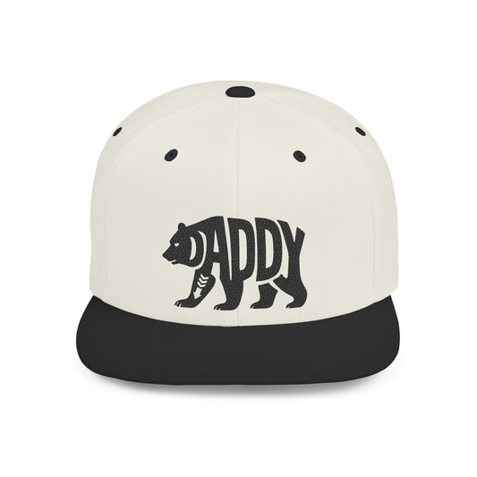 DADDY BEAR Flat Bill Snapback — Onyx Silhouette Design