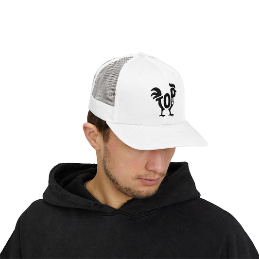 TOP COCK Snapback Trucker Cap - Onyx Silhouette Design