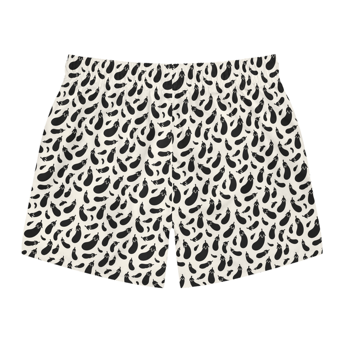 AUBERGINE Imprinted 5-6" Inseam Swim Trunks - Bone