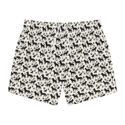 WOLF TRIBE Imprinted 5-6" Inseam Swim Trunks - Bone