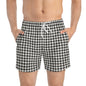 MOULIN Imprinted 5-6" Inseam Swim Trunks - Onyx & Bone