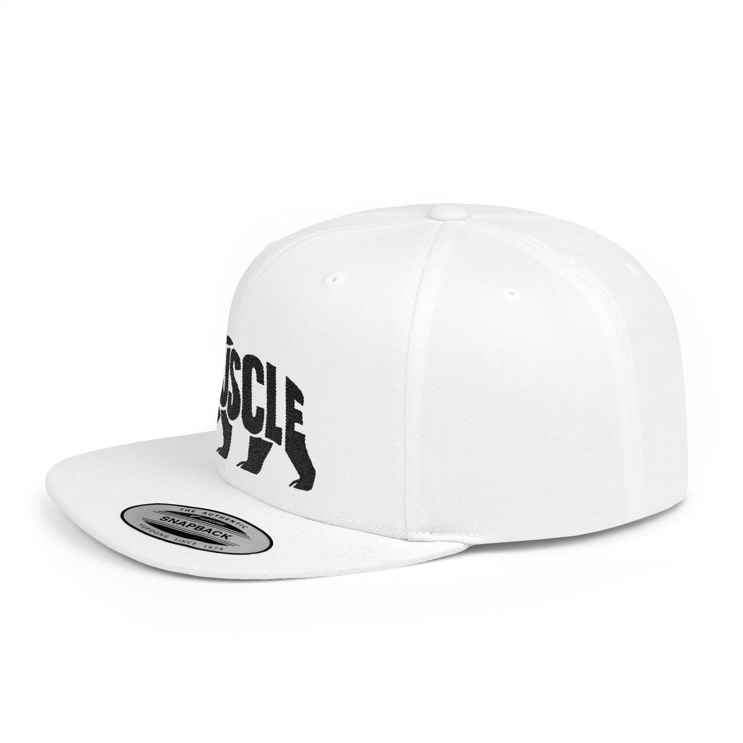 MUSCLE BEAR Flat Bill Snapback — Onyx Silhouette Design