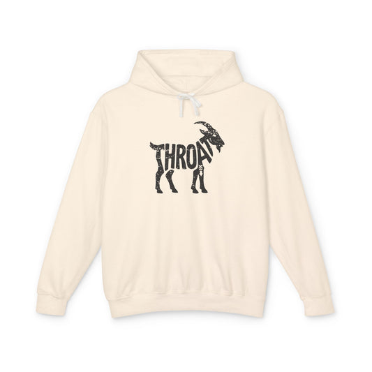 THROAT GOAT Lightweight Hoodie - Onyx Silhouette Design