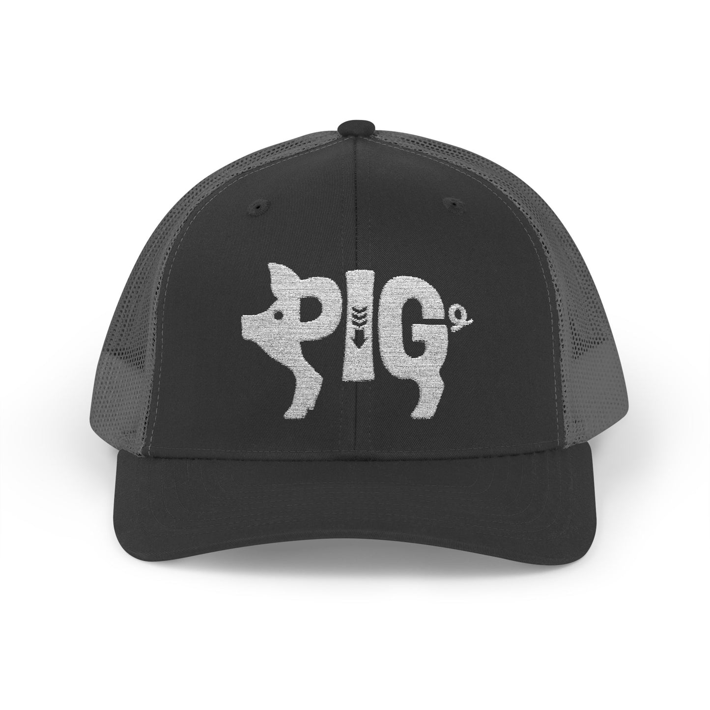 PIG Snapback Trucker Cap - Bone Silhouette Design