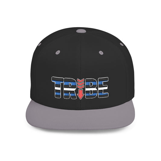 TRIBE Logo Flat Bill Snapback — Leather & Pup Pride Design