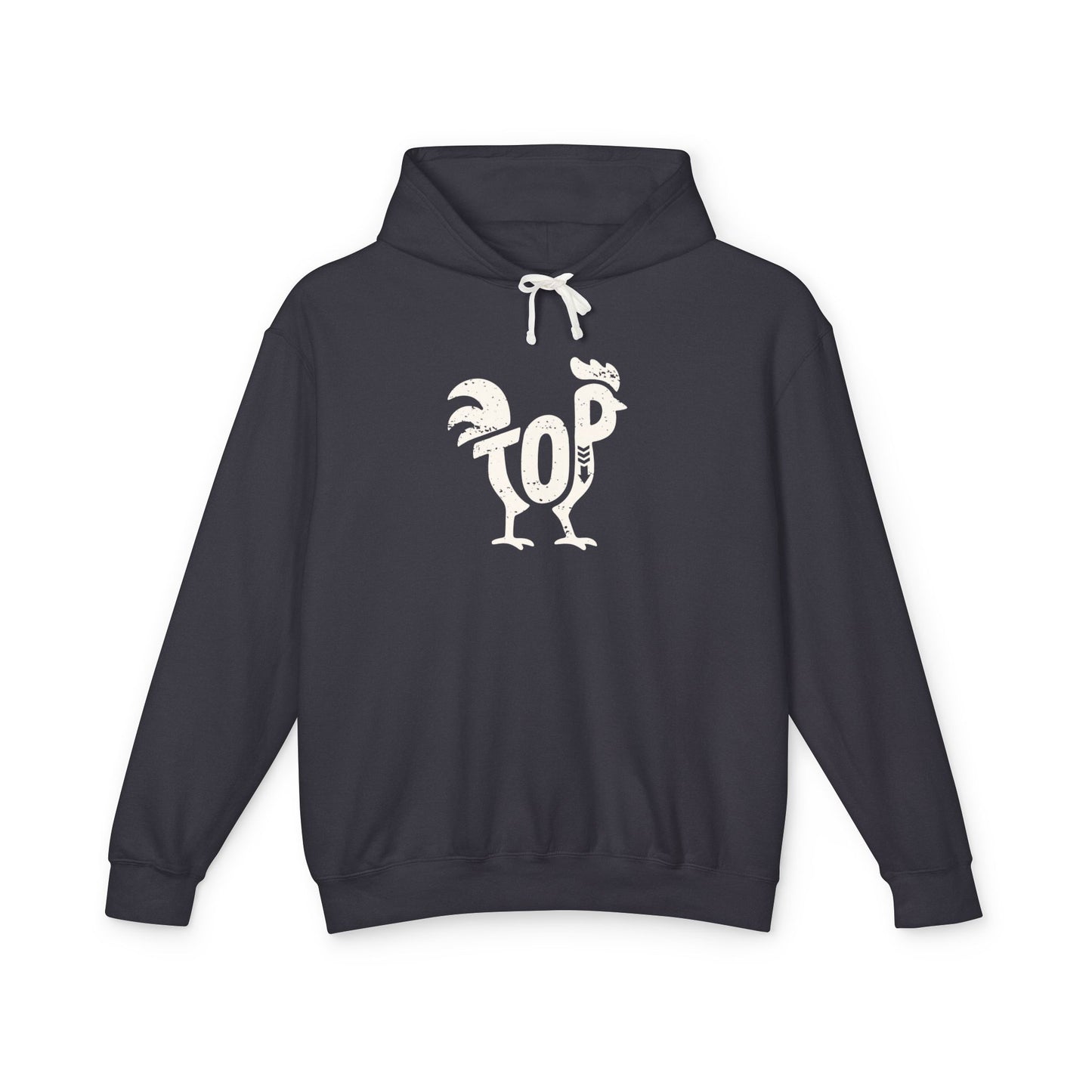 TOP COCK Lightweight Hoodie - Bone Silhouette Design
