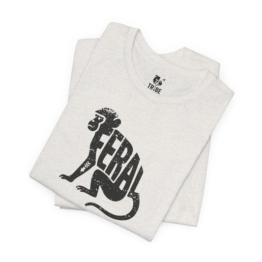 FERAL MONKEY Jersey Tee - Onyx Silhouette Design