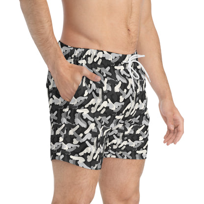 CAMOPHALLUS Imprinted 5-6" Inseam Swim Trunks - Onyx