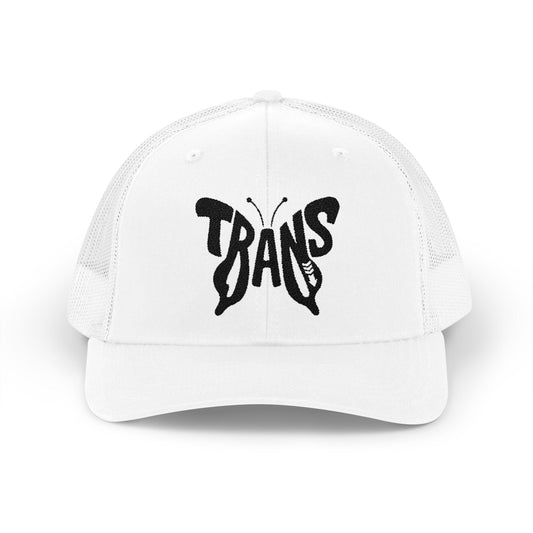 TRANS BUTTERFLY Snapback Trucker Cap - Onyx Silhouette Design