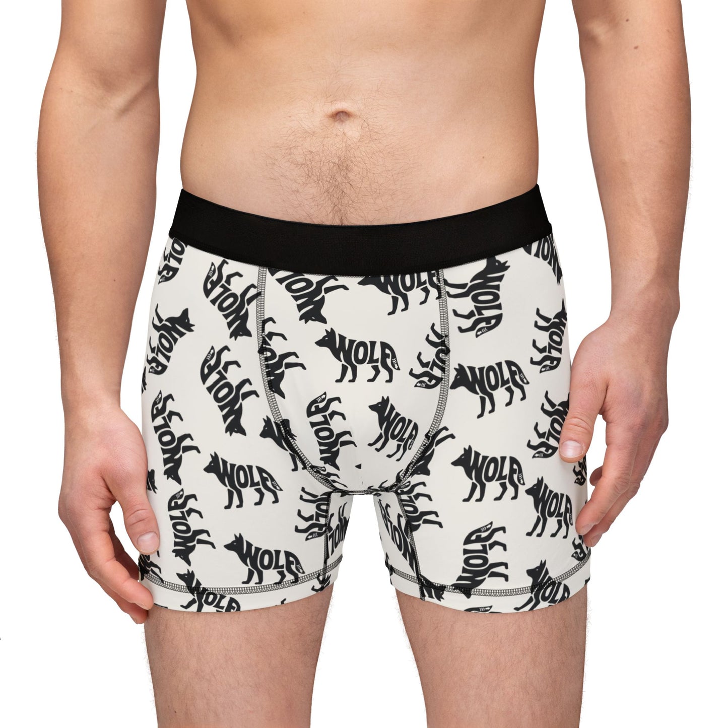 WOLF Men's Boxer Briefs - Bone
