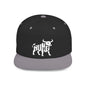 HUNG BULL Flat Bill Snapback — Bone Silhouette Design