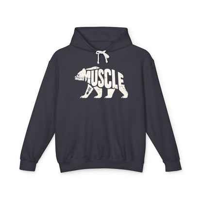 MUSCLE BEAR Lightweight Hoodie - Bone Silhouette Design
