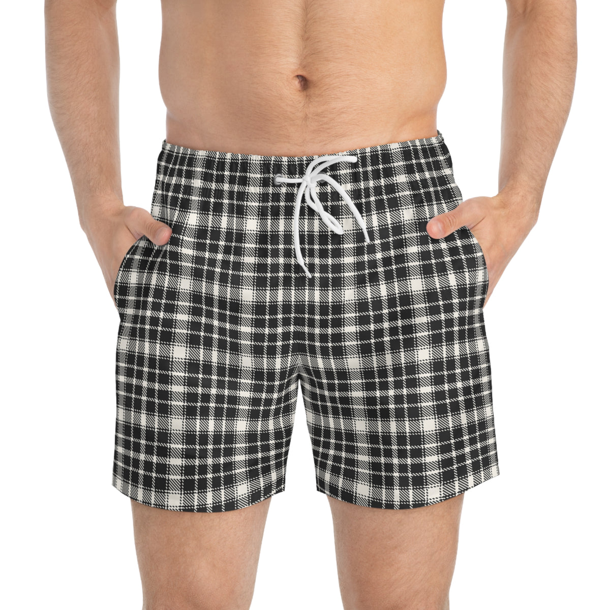 TARTAN Imprinted 5-6" Inseam Swim Trunks - Onyx