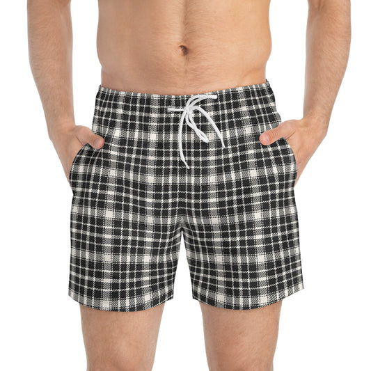 TARTAN Imprinted 5-6" Inseam Swim Trunks - Onyx